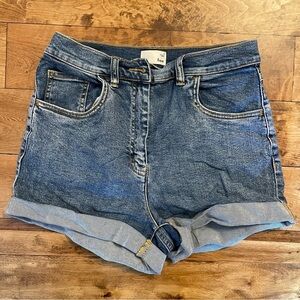Wilfred Blue Jean Shorts High-Waisted Cuffed Hem